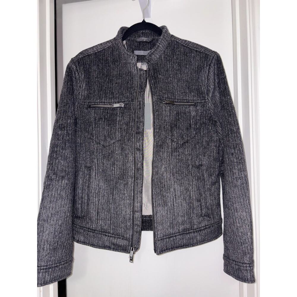 John Varvatos Men's Full Zip Jacket - Black/Grey - SM/46 New With Tags 598